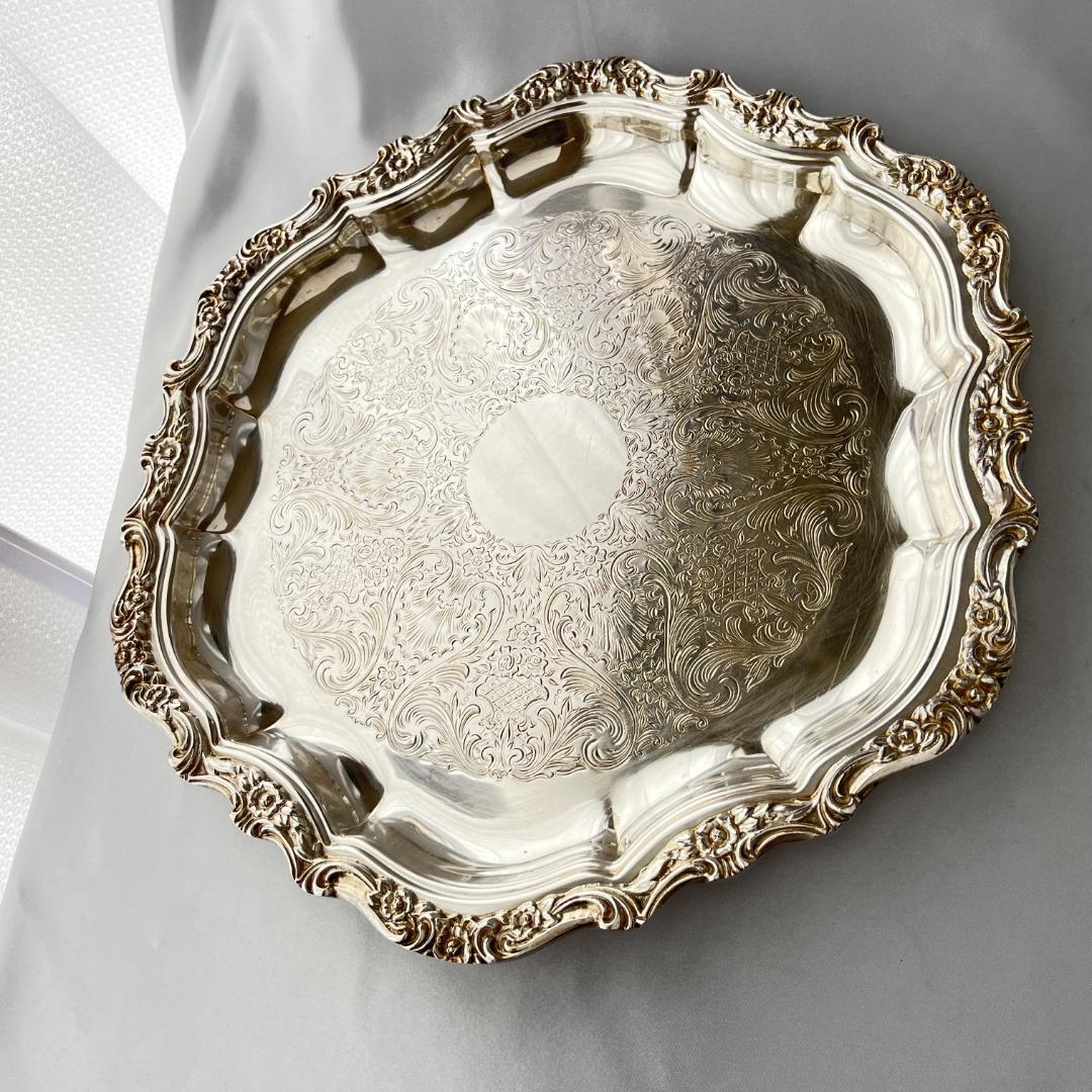 【Webster Wilcox】ギャラリートレー【シルバープレート】36cm