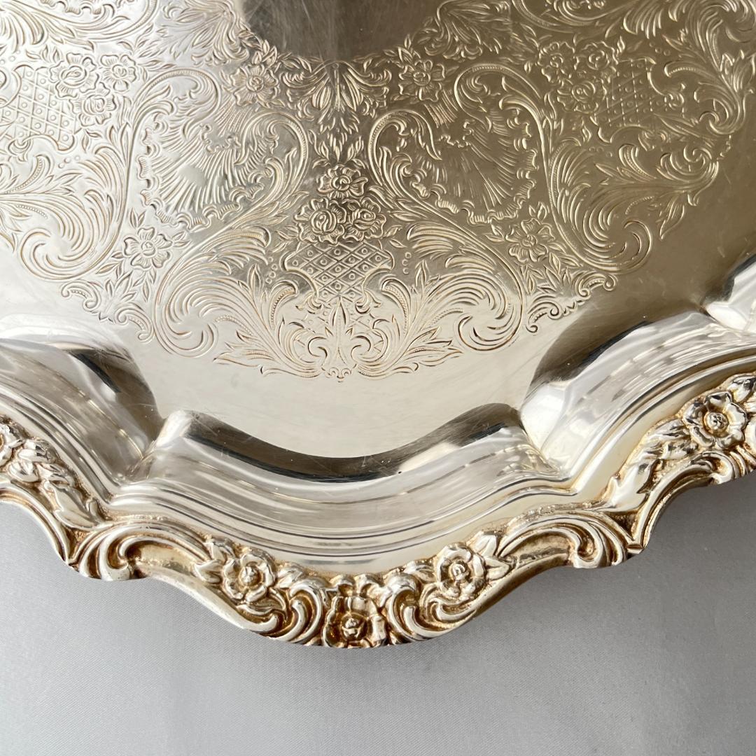 【Webster Wilcox】ギャラリートレー【シルバープレート】36cm