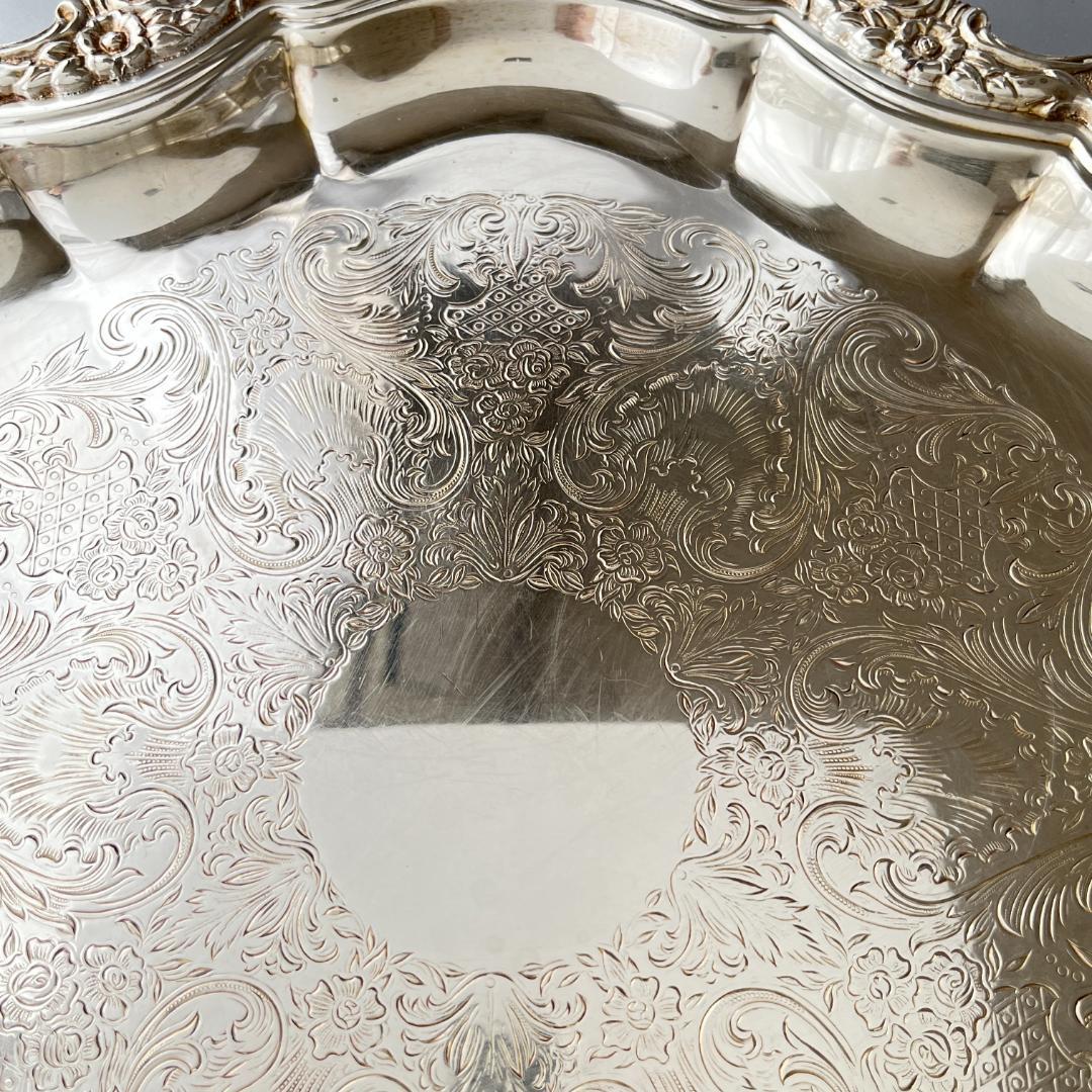 【Webster Wilcox】ギャラリートレー【シルバープレート】36cm