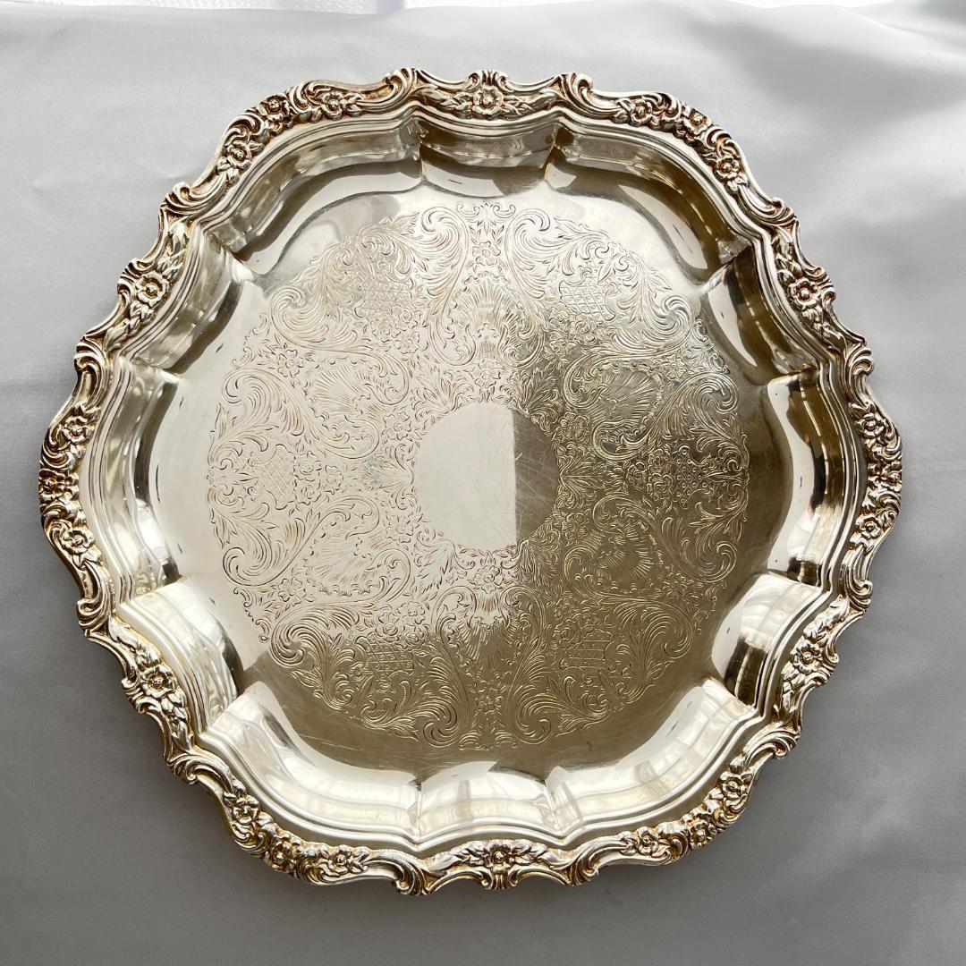 【Webster Wilcox】ギャラリートレー【シルバープレート】36cm