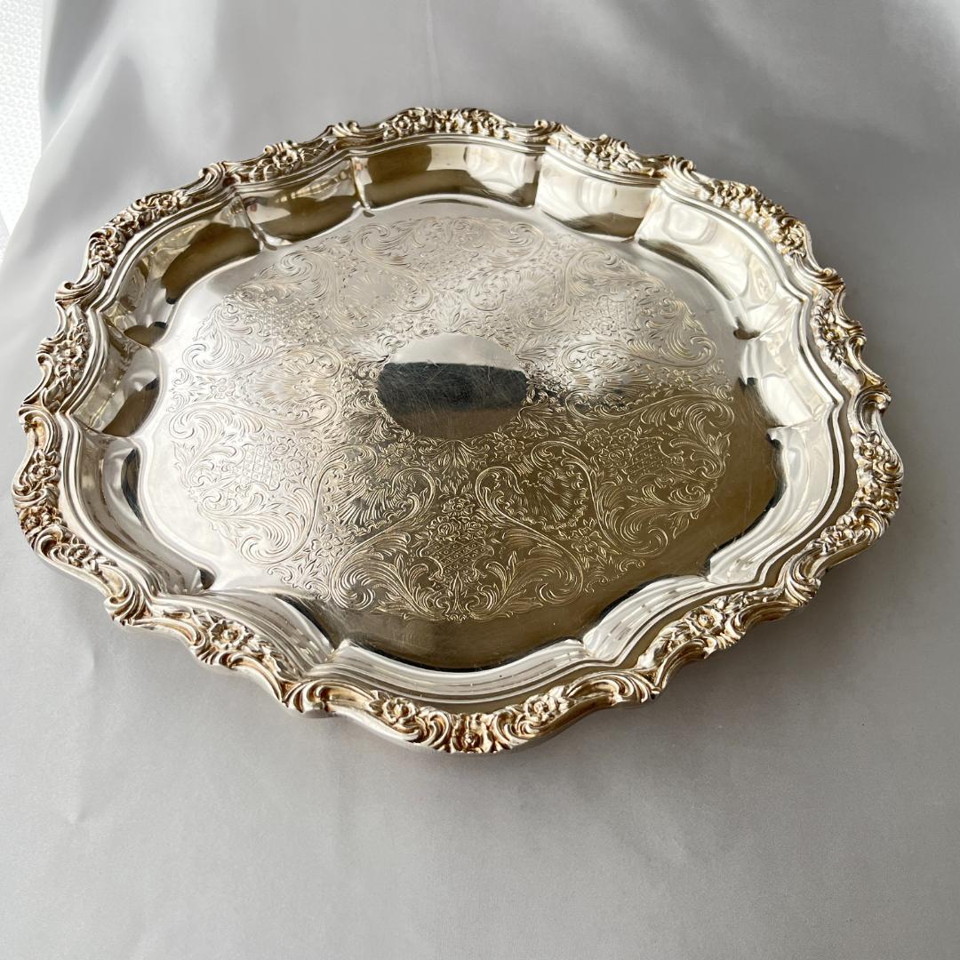 【Webster Wilcox】ギャラリートレー【シルバープレート】36cm