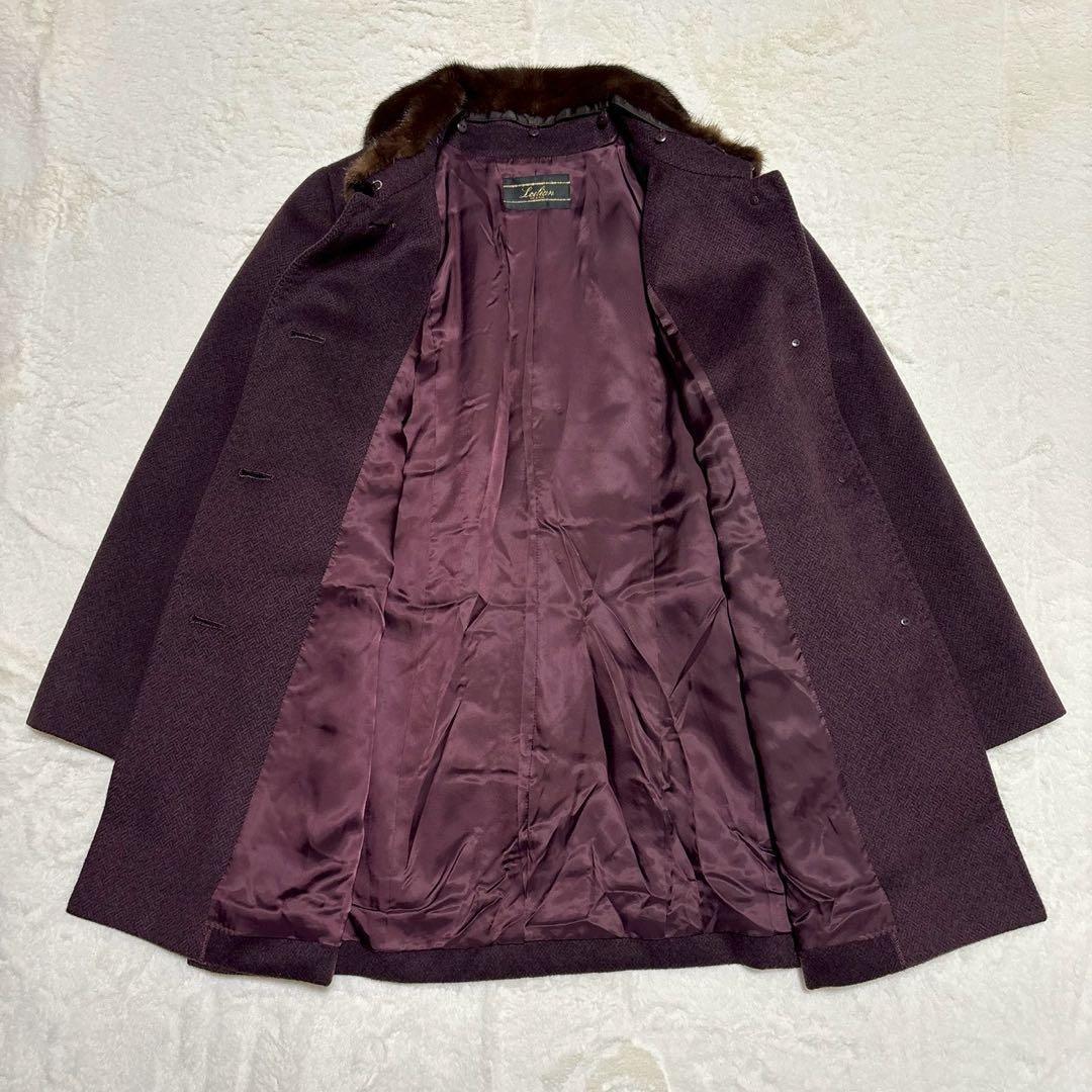 近年モデル 極美品 レリアン 高級　カシミヤ100% ミンクファーロングコート