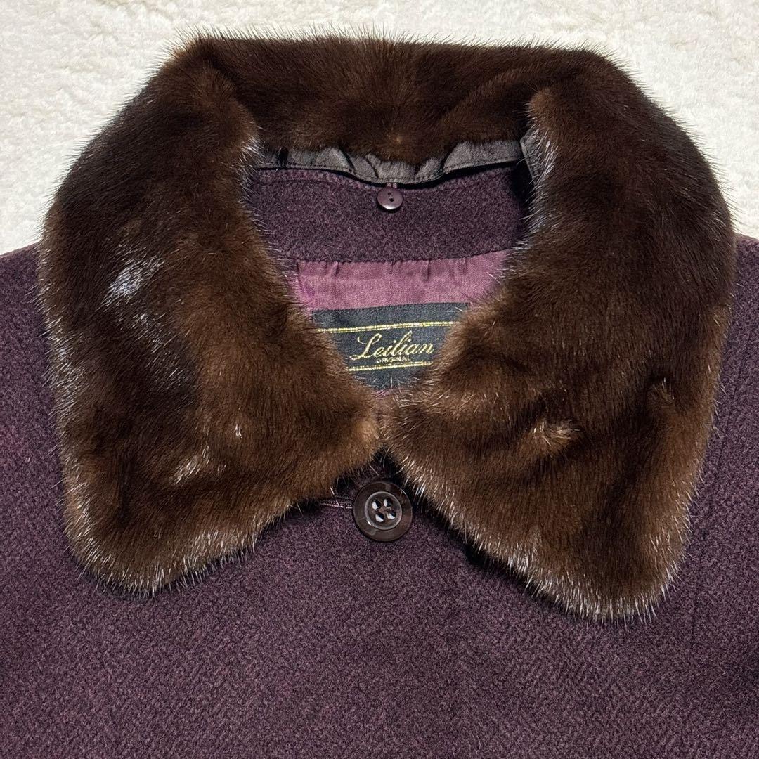 近年モデル 極美品 レリアン 高級　カシミヤ100% ミンクファーロングコート