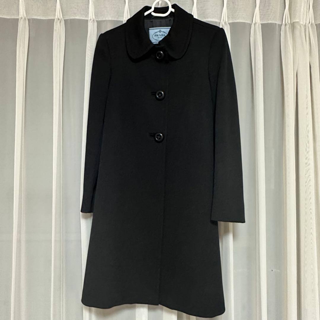 本日限定価格 美品 PRADA プラダ ロングコート 黒 レディース サイズ38