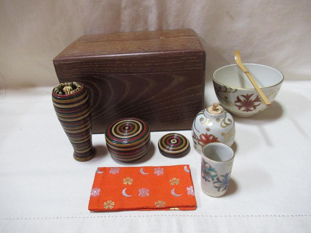 山本秀子様注文品　茶道具　桑製茶箱　中の道具皆揃い