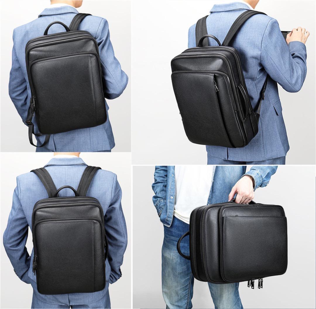 新品　厳選入荷　在庫わずか　厚手牛革　本革　通勤タウンユース　ビジネスリュック