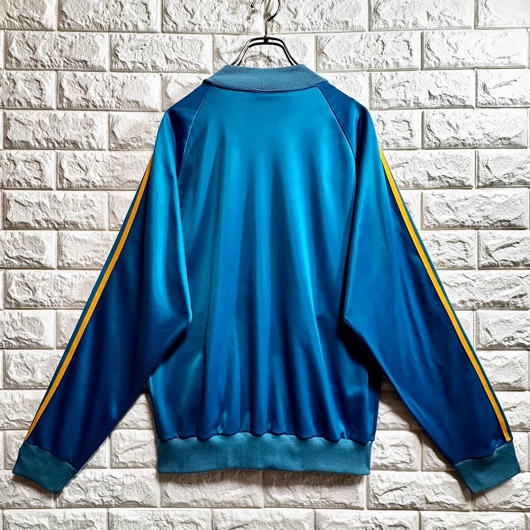 ◆西ドイツ時代／USA製◆80s アディダス ATPジャージ ターコイズブルーL