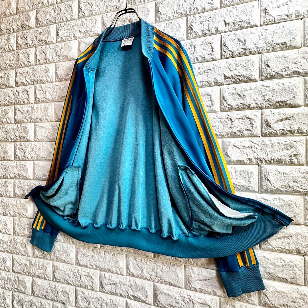 ◆西ドイツ時代／USA製◆80s アディダス ATPジャージ ターコイズブルーL