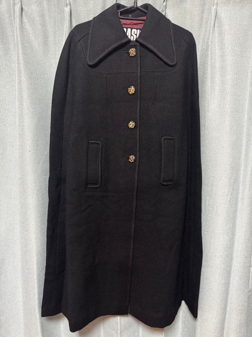 ビンテージ　古着　マント　ポンチョ　ケープ　ロングコート　黒