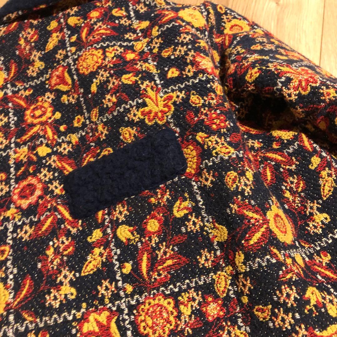 イエローペロタ　花柄　ジャカード　リバーシブル ジャケット コート　ネイビー