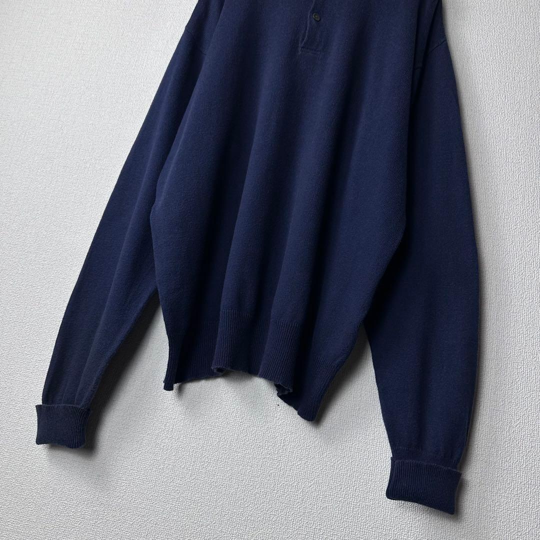 90s ポロラルフローレン ニットポロシャツ ロゴ無し 希少アーカイブ POLO