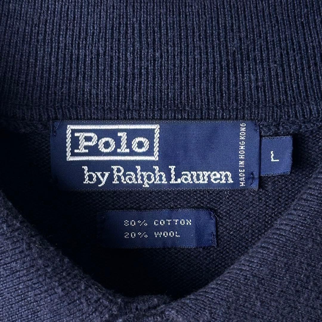 90s ポロラルフローレン ニットポロシャツ ロゴ無し 希少アーカイブ POLO