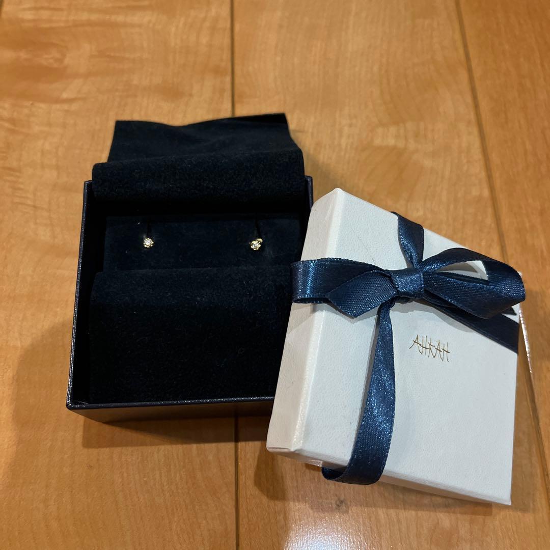 AHKAH ダイヤゴールドピアス　両耳　K18