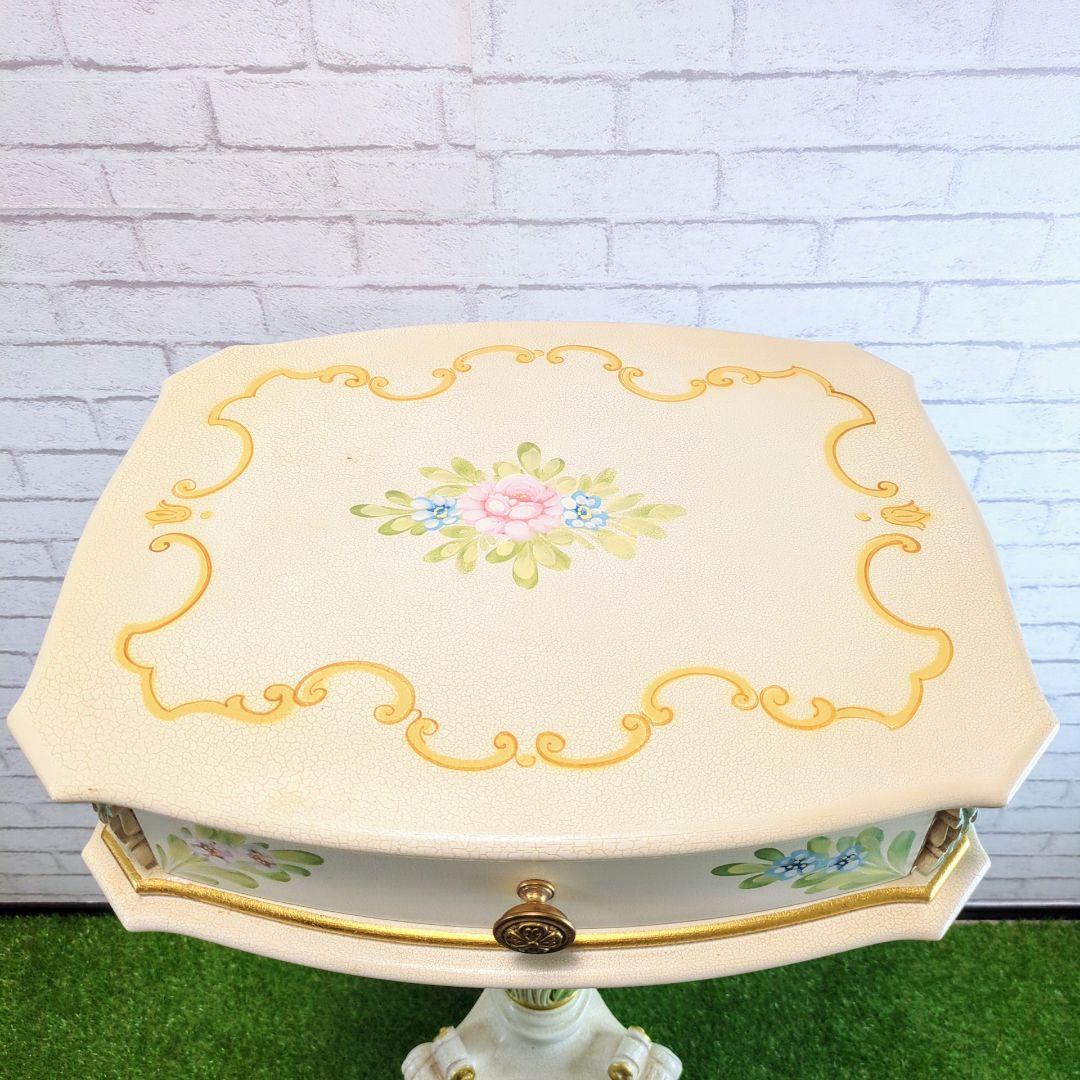 SILIK(シリック)　ロココ調　引き出し付きサイドテーブル　花台、飾り棚