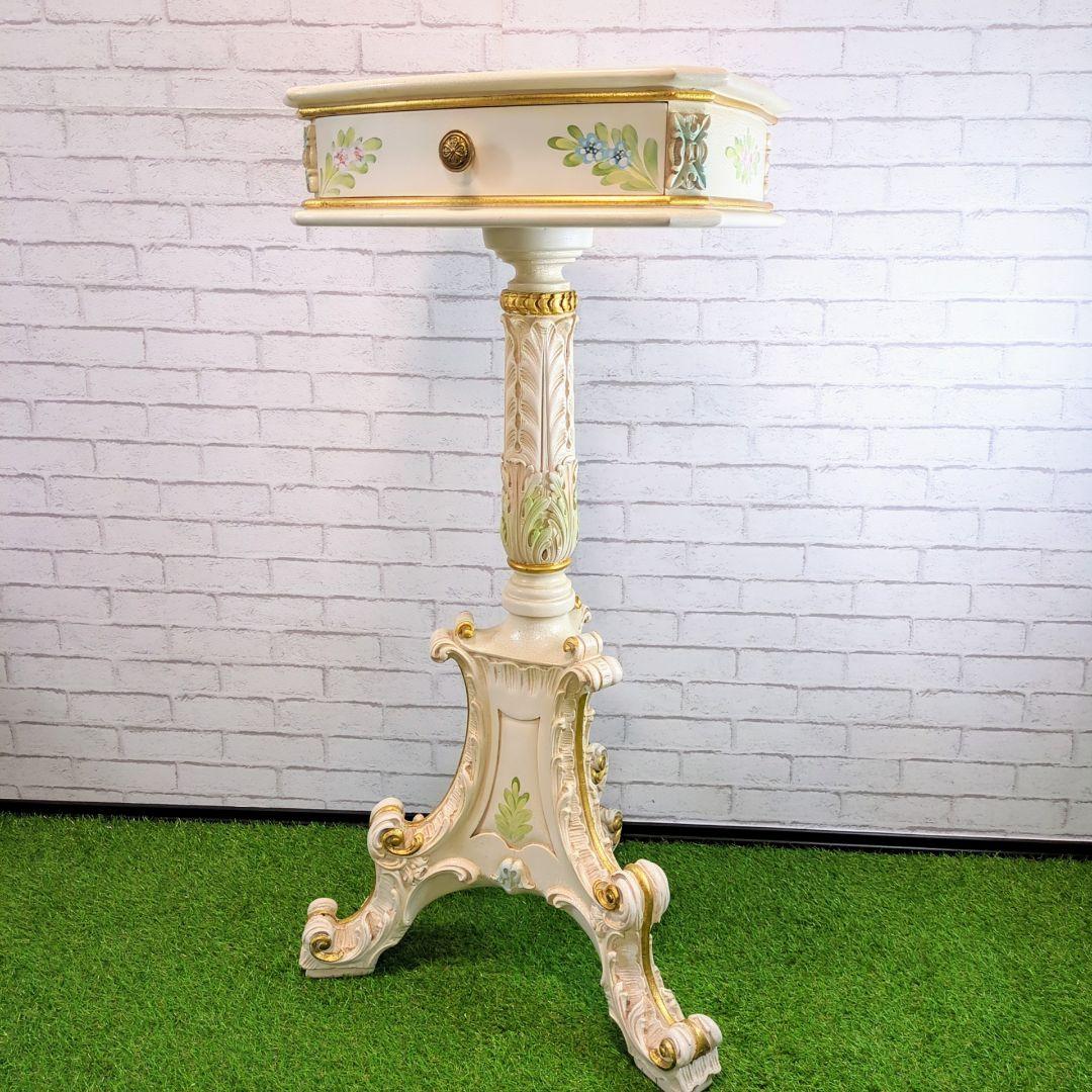 SILIK(シリック)　ロココ調　引き出し付きサイドテーブル　花台、飾り棚