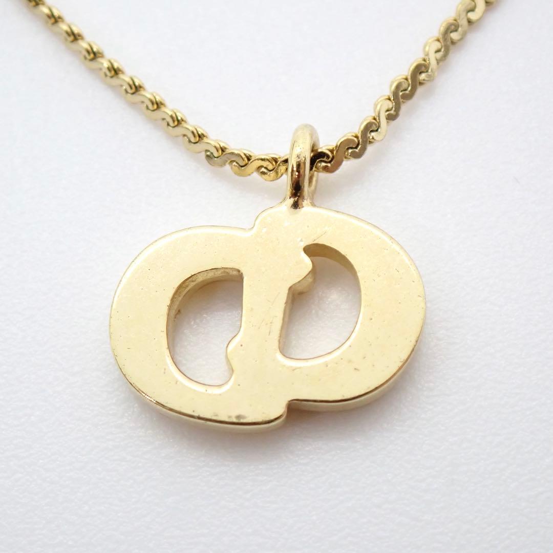 ディオール　ネックレス　CDロゴ　ラインストーン　ゴールド　金