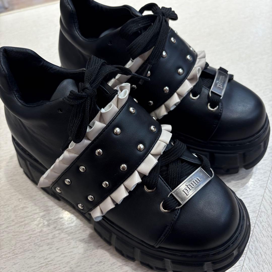 piumフリルベルトボリュームスニーカー‪‪ ピンクMサイズ♡ぴうむ♡