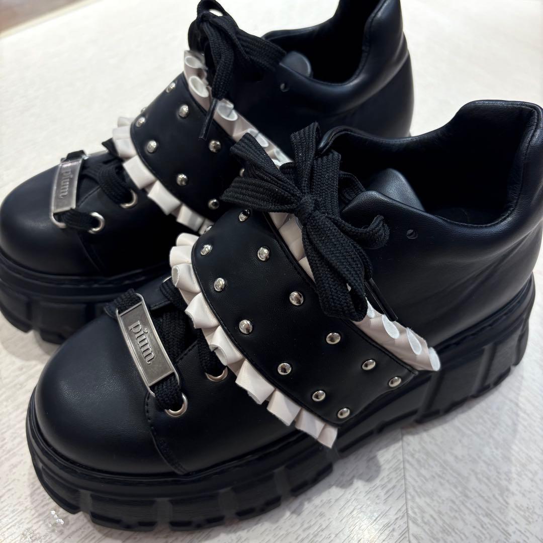 piumフリルベルトボリュームスニーカー‪‪ ピンクMサイズ♡ぴうむ♡