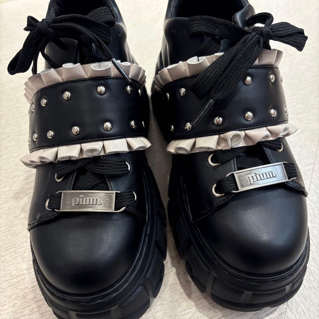 piumフリルベルトボリュームスニーカー‪‪ ピンクMサイズ♡ぴうむ♡