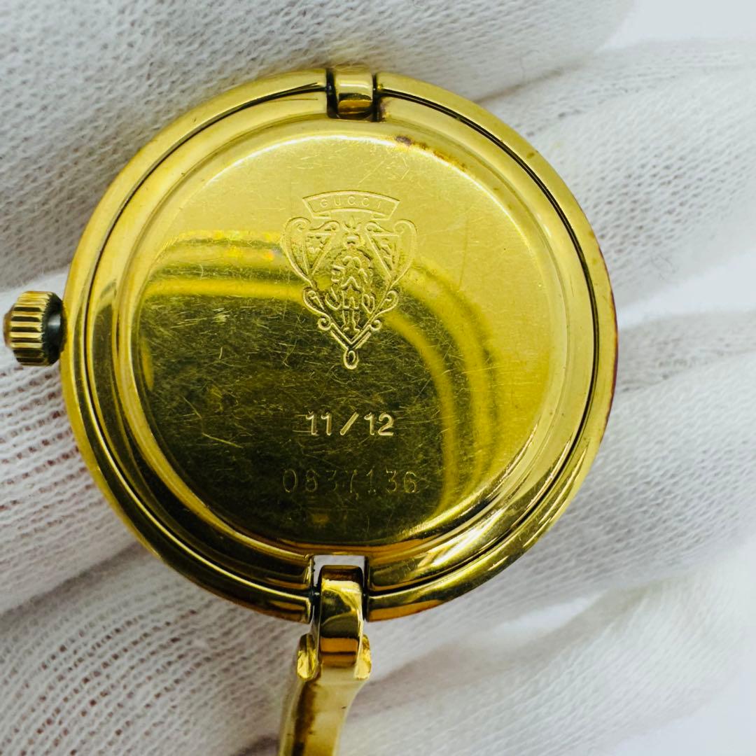 ✨GUCCI✨グッチ✨チェンジベゼル✨ホワイト文字盤✨ゴールド✨腕時計✨