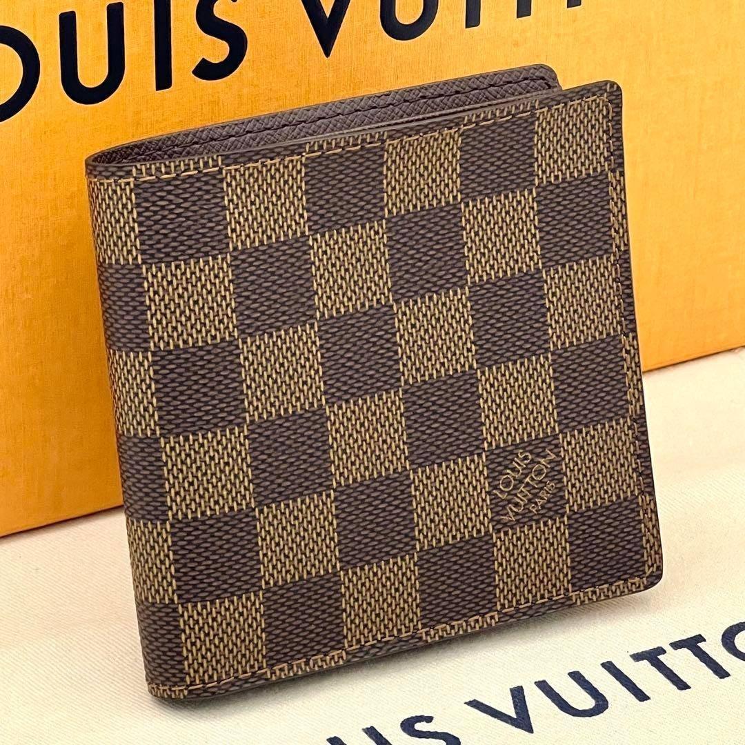 ★極上美品★ルイヴィトン　二つ折り　ダミエ　ポルトフォイユ　マルコ　カード４枚②