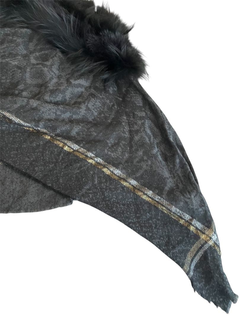 Roberto Cavalli ファー　ポンチョ　ケープ　マント　ストール