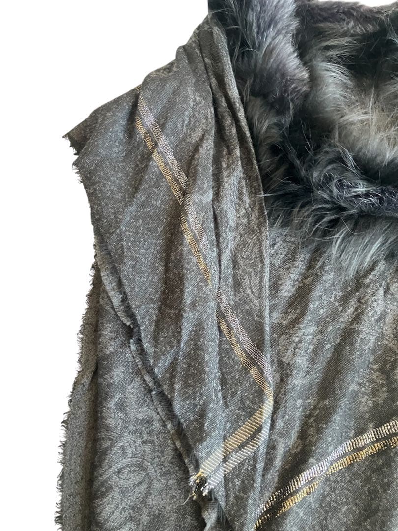 Roberto Cavalli ファー　ポンチョ　ケープ　マント　ストール