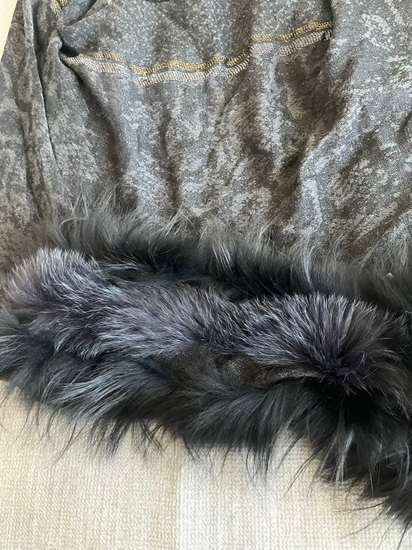 Roberto Cavalli ファー　ポンチョ　ケープ　マント　ストール