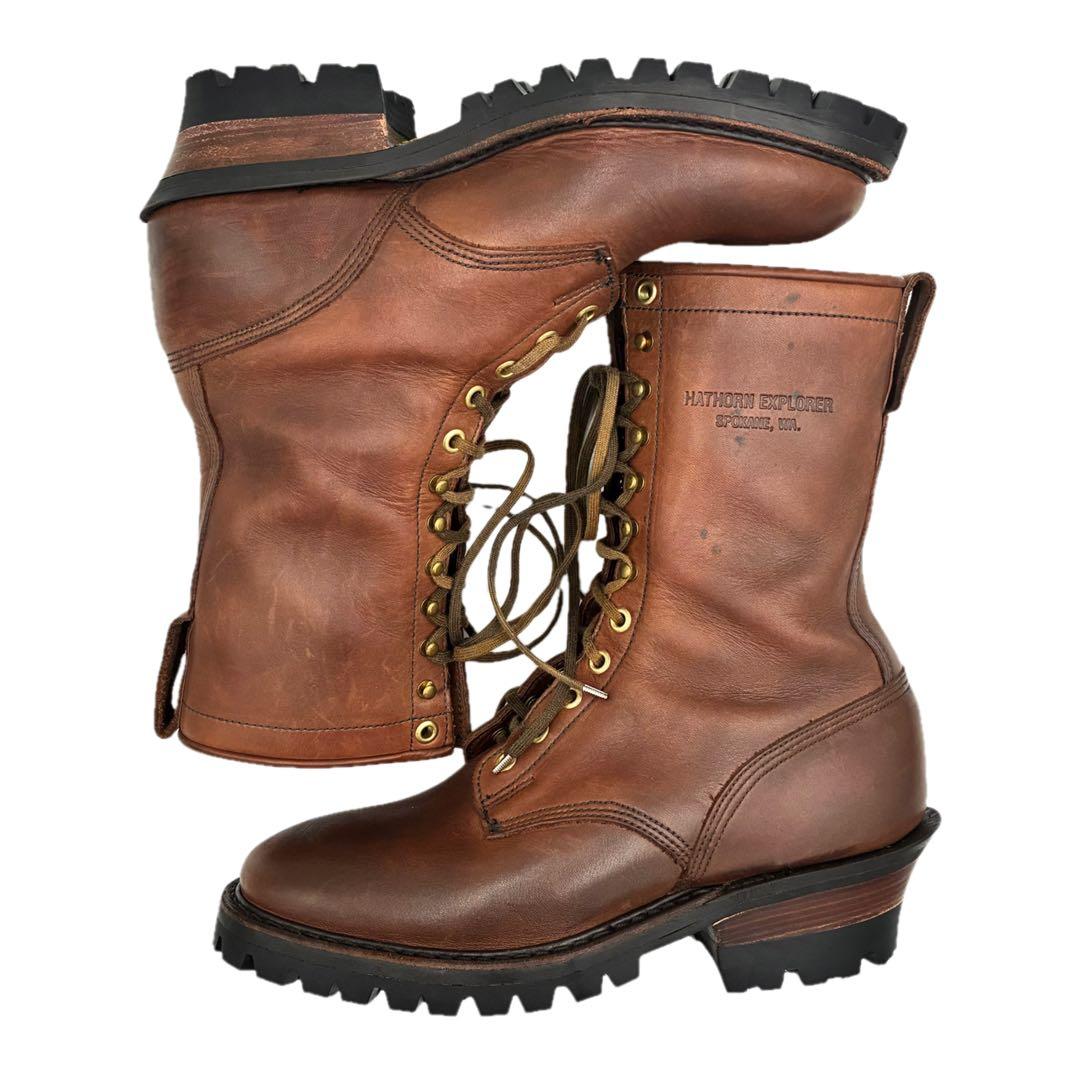 極美品✨HATHON✨ ロガーブーツ26cm ブラウン 8E