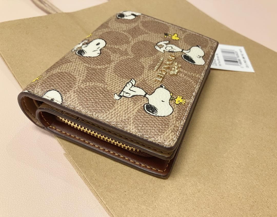 新品 【COACH X PEANUTS】スナップ ウォレット スヌーピー