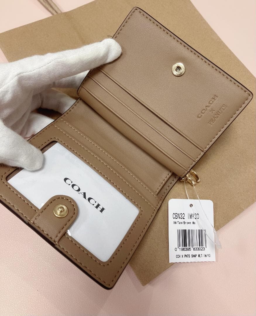 新品 【COACH X PEANUTS】スナップ ウォレット スヌーピー
