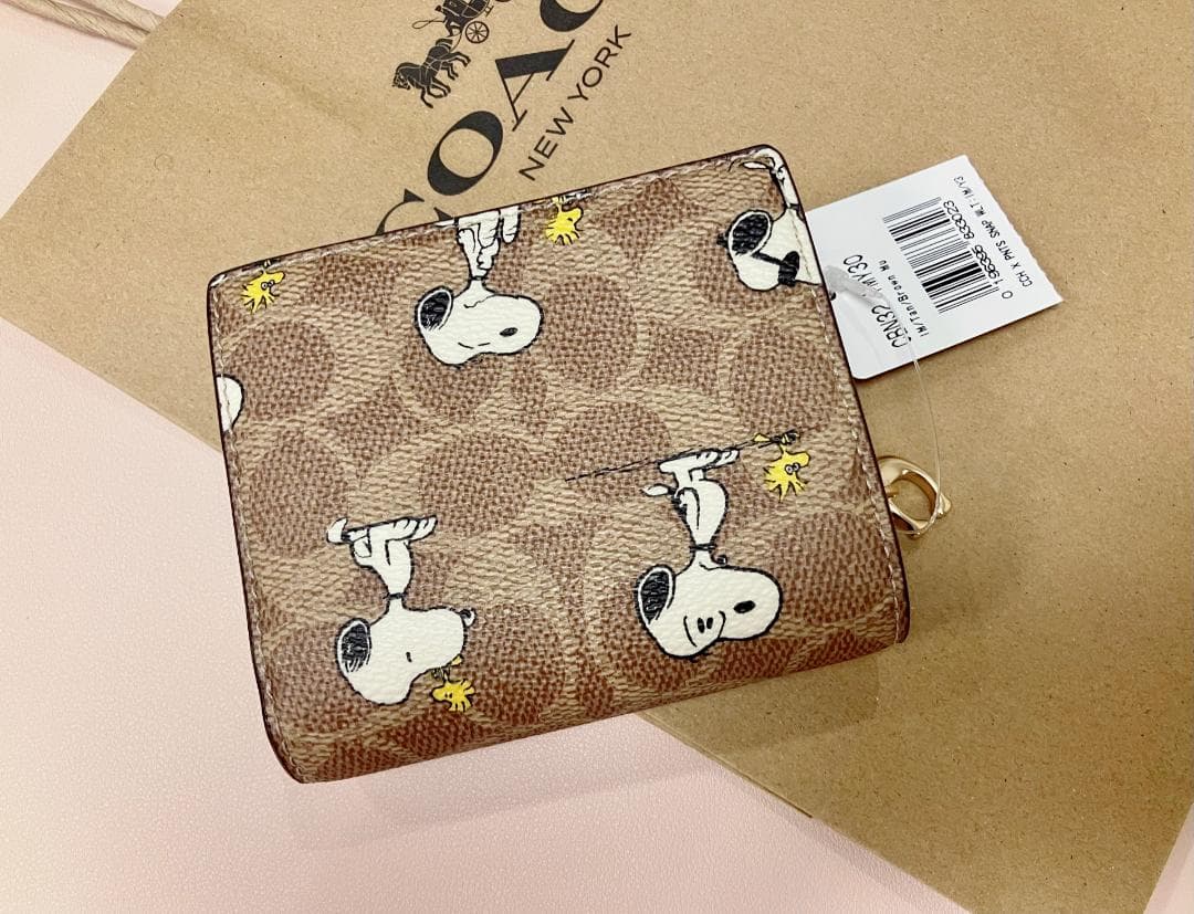新品 【COACH X PEANUTS】スナップ ウォレット スヌーピー