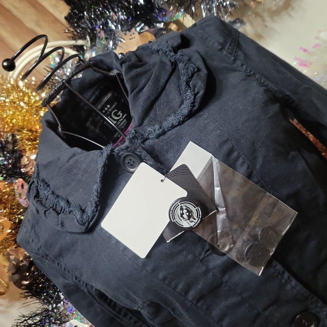 新品未使用タグ付きフリルバルーン襟ブラックデニムジャケット