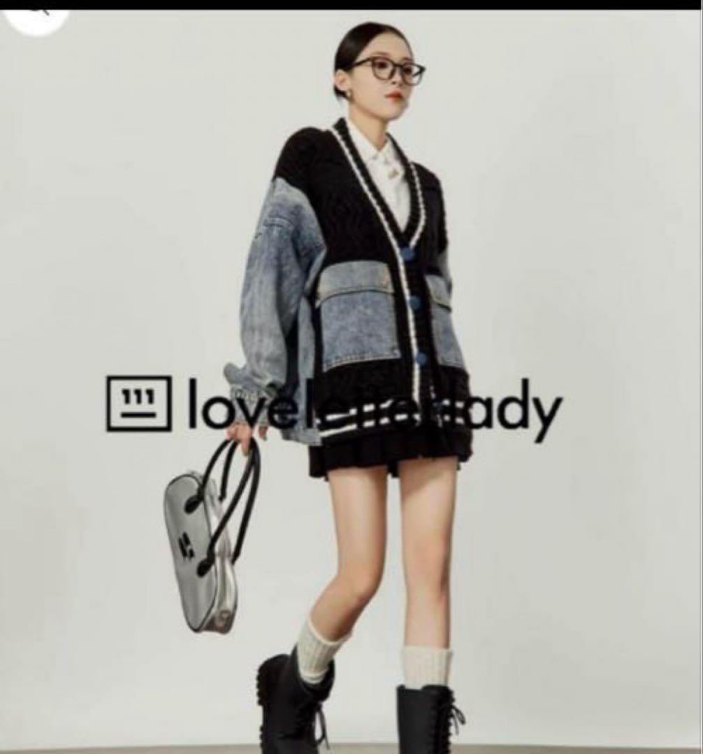 ジャケット・アウター AURORAVintage Stitched Denim Knit Jacket