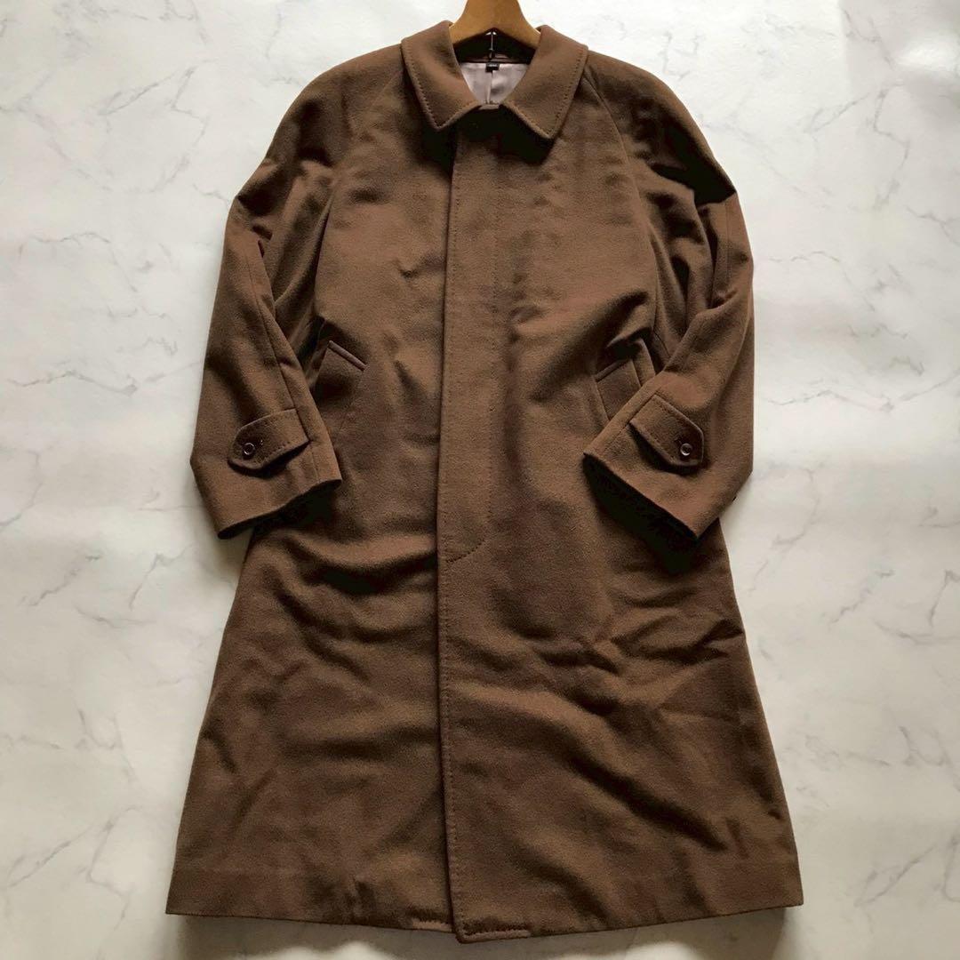 美品/定価20万/L位✨カシミヤ100% ロングコート キャメル 光沢感 日本製