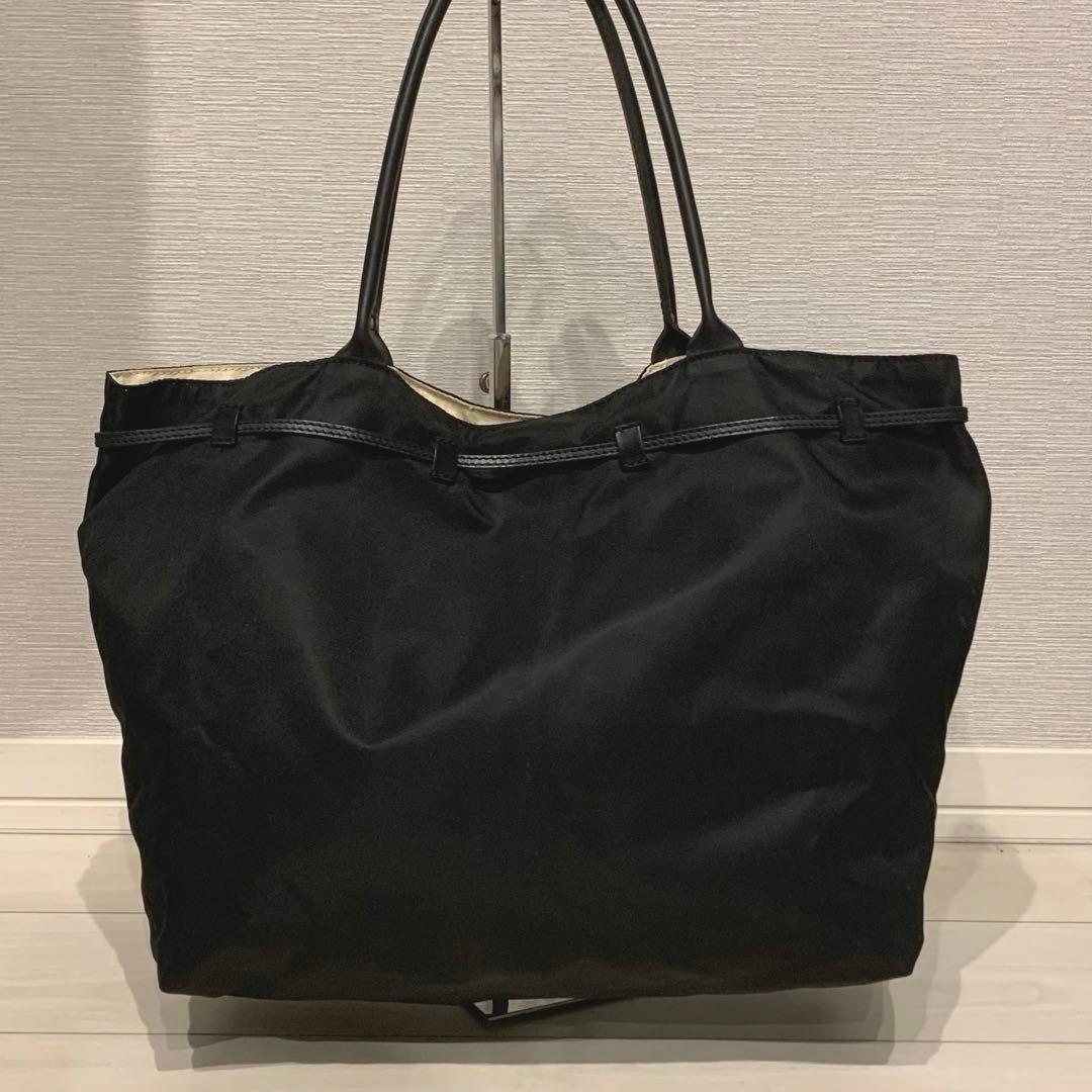 美品✨フェリージ トートバッグ 巾着 ナイロン レザー ブラック