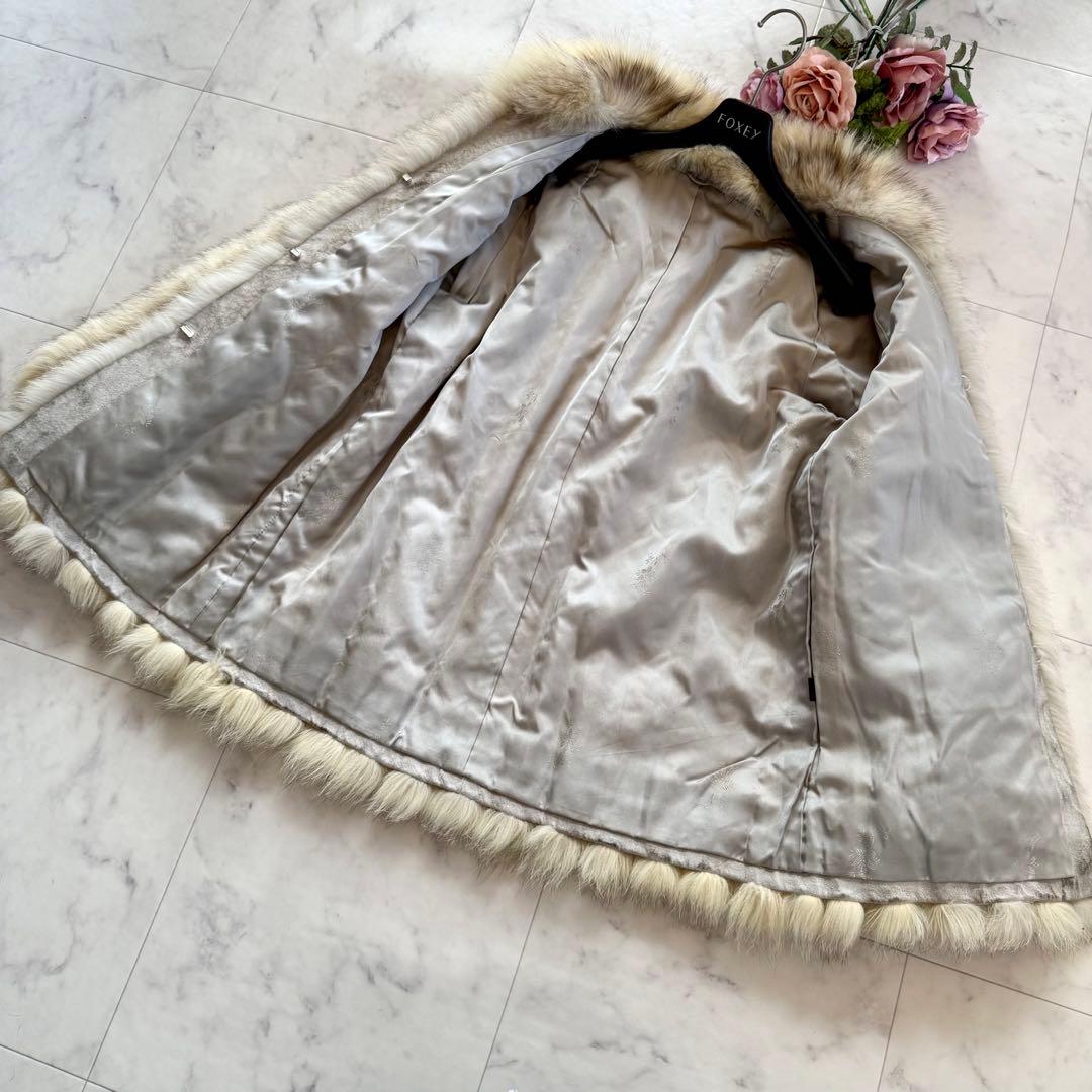 ボリューム◎ブルーフォックス ファーコート リアルファー 毛皮 毛並み◎