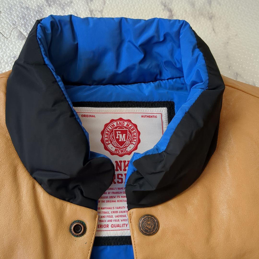 FRANKLIN MARSHALL ダウンベスト 黒/茶/青　Lサイズ