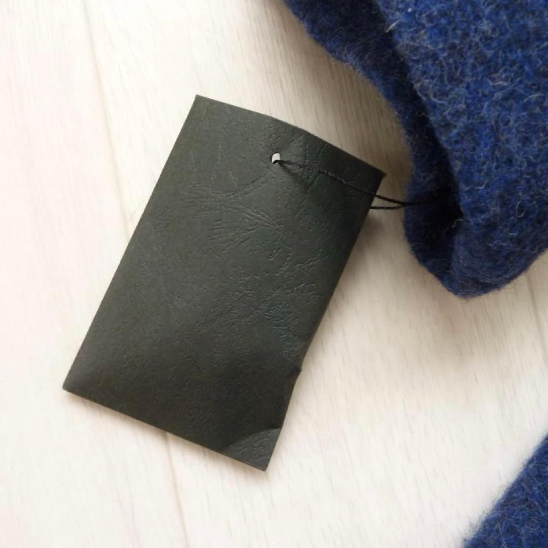 未使用 LORITTI ロング丈 フード付ウールコート M イタリア製 ネイビー