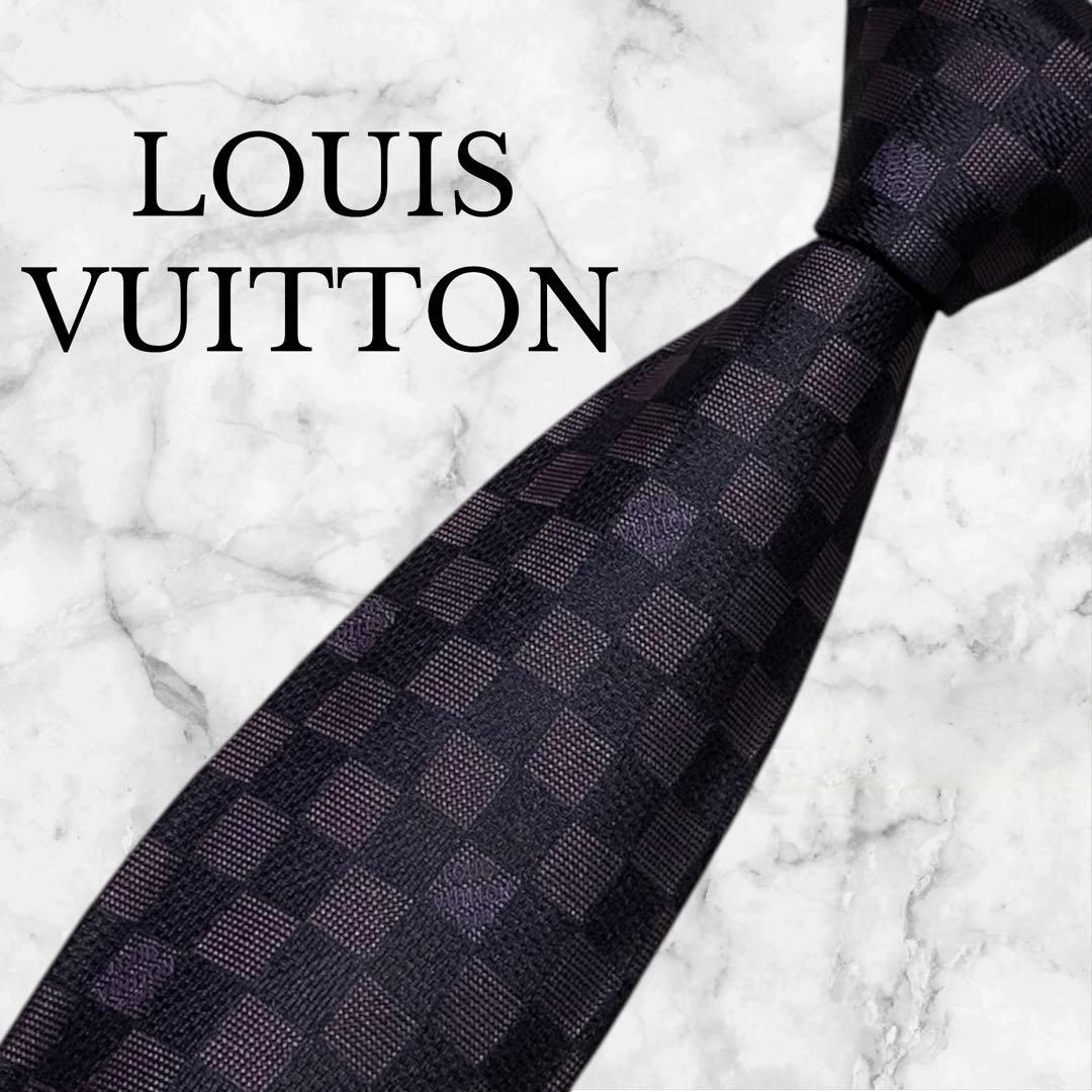 LOUIS VUITTON ルイヴィトン　ネクタイ　ダミエ　LV 紫