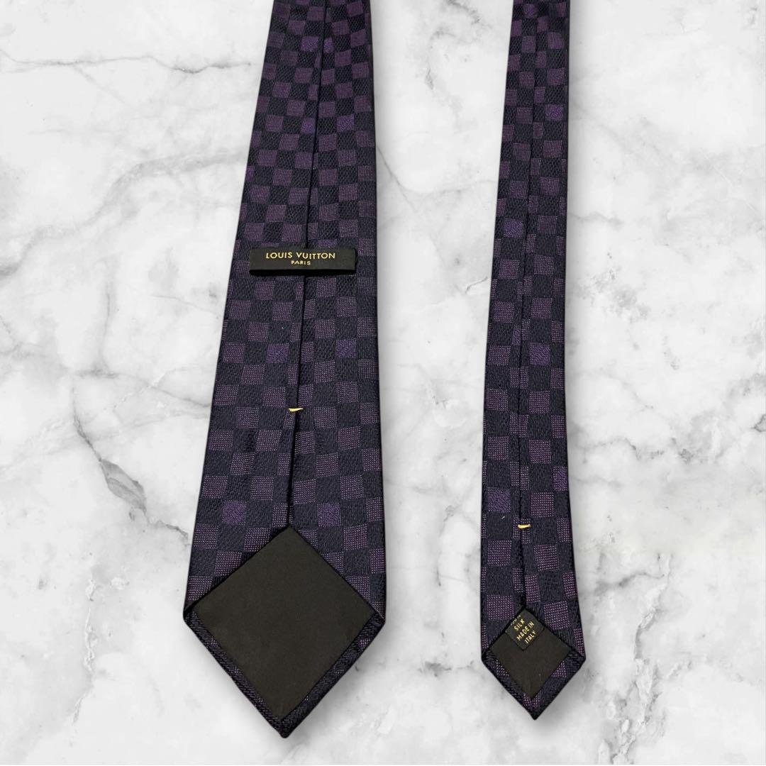 LOUIS VUITTON ルイヴィトン　ネクタイ　ダミエ　LV 紫