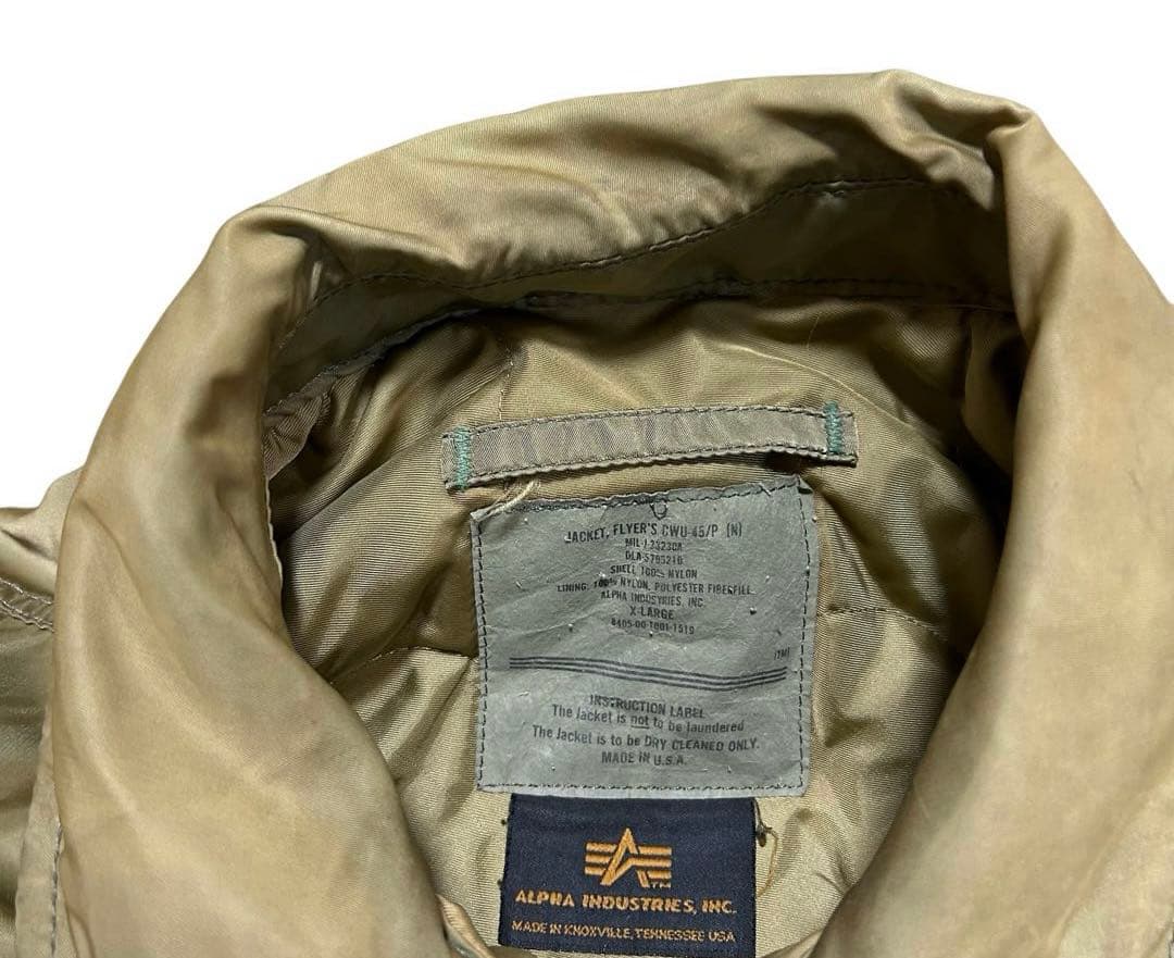 90s USA製 VINTAGE ALPHA CWUー45 フライトジャケット