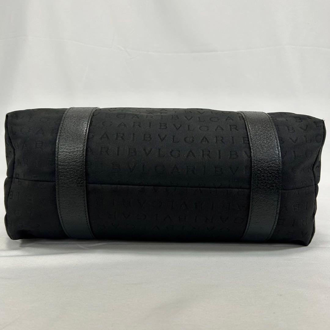 【美品/付属品完備】ブルガリ トートバッグ サークルロゴ ポーチ付 黒 A4可