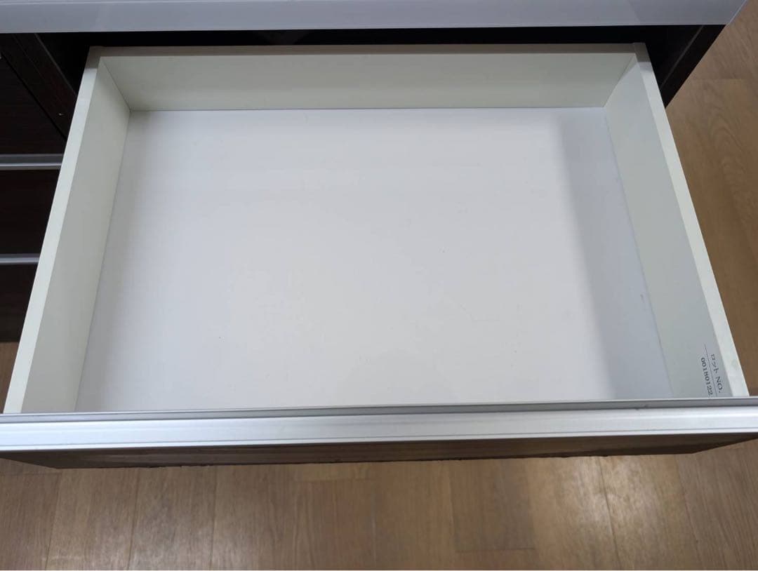 ニトリ　ダークブラウン 食器棚 4段引き出し ホワイト天板