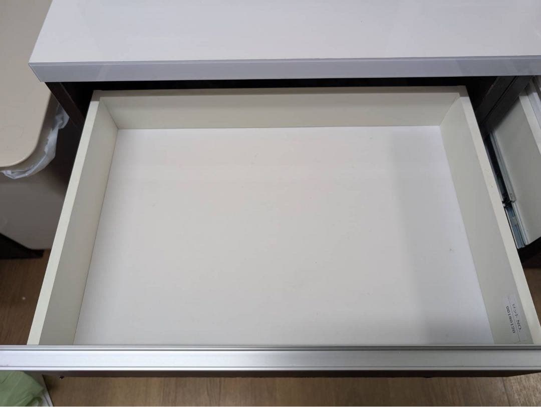 ニトリ　ダークブラウン 食器棚 4段引き出し ホワイト天板