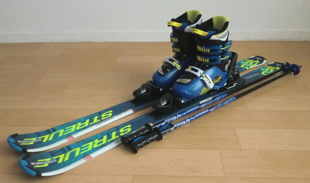 ■■送料無料■STREULE■子供用スキー4点セット■120/22■WAX済■■
