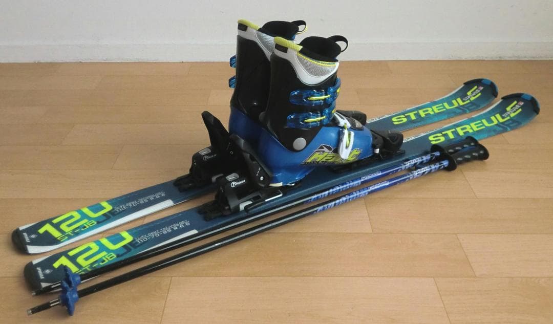 ■■送料無料■STREULE■子供用スキー4点セット■120/22■WAX済■■