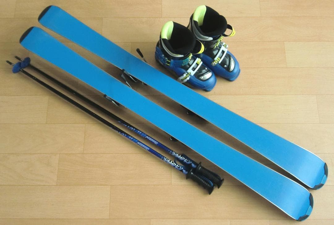 ■■送料無料■STREULE■子供用スキー4点セット■120/22■WAX済■■