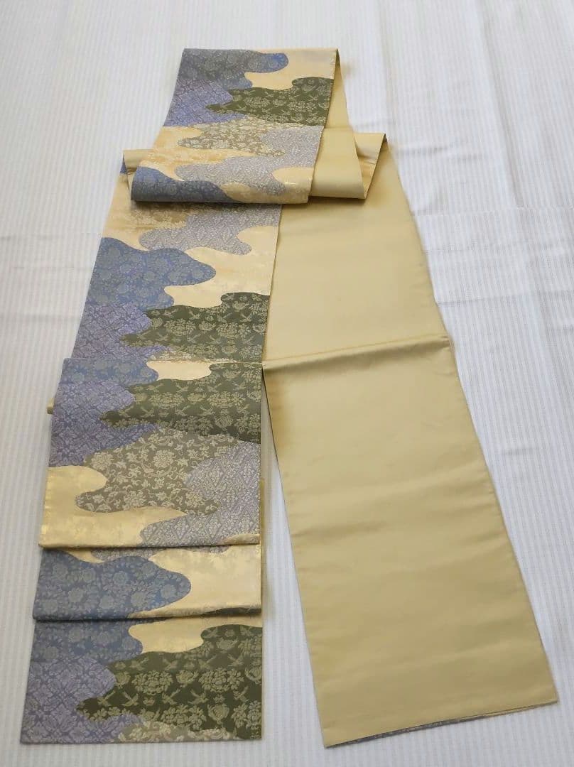 【袋帯】上品ゴールドベージュ＊道長取り/パステル/お茶席/Obi/Vintage