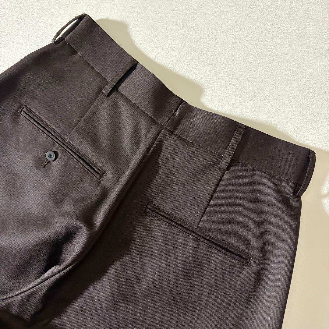 未使用級　ロエフ　ウール ギャバ ボンタン パンツ ダークブラウン　M